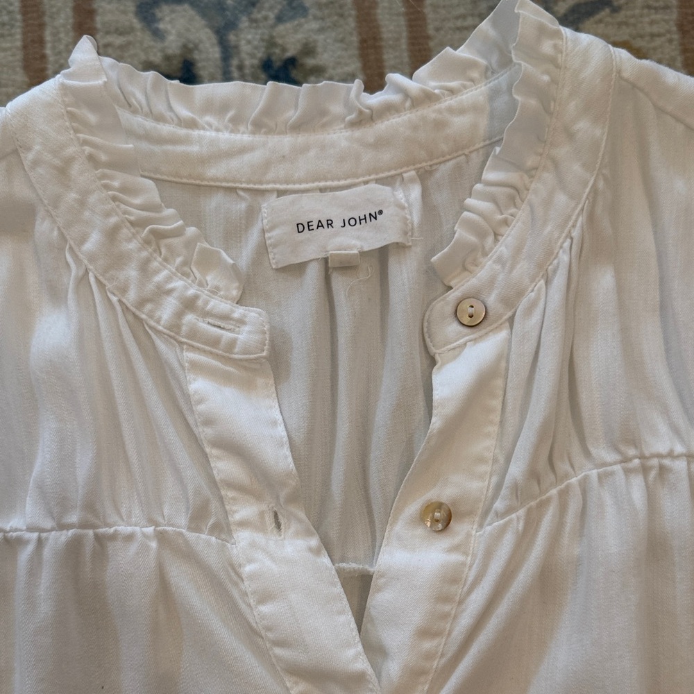 Dear John White Button-Down Blouse - image 2